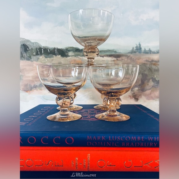 Vintage Set of 5 Swedish Crystal  Astrid Crystal Low Sorbet Skruf Glasses - Picture 1 of 3